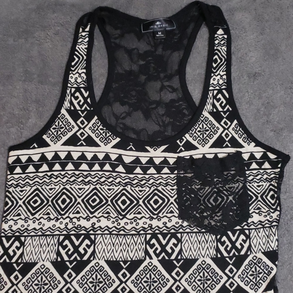 Rose Lace Back Tribal Print